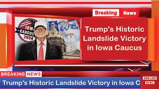 Trump's Historic Landslide Victory in Iowa Caucus | Ramaswamy Drops Out - Election Analysis #Trump