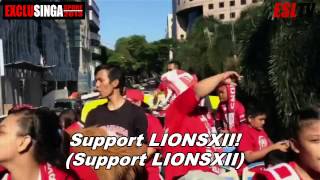 Exclusinga on the move; LionsXII Fan Bus.