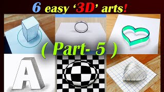 6 Easy 3D Drawing Tutorial (Part 5) ! Easy 3D illusion Drawing tutorials 😱