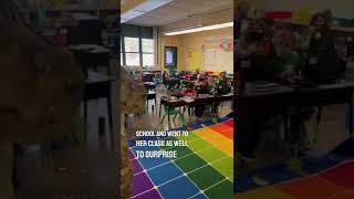 He came home from the military to surprise his daughters at school 👏❤️