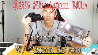 TAKSTAR Shotgun Mic Unboxing \u0026 Test On Canon Rebel T6i (750D)