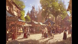 Medieval Fantasy Village Market 🎻 ~ Celtic Music Ambience ~ Tavern music