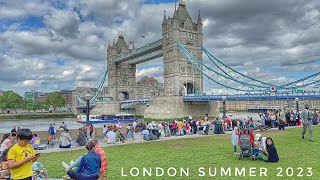 England, London City Tour 2023 | 4K HDR Virtual Walking Tour around the City | Summer in London