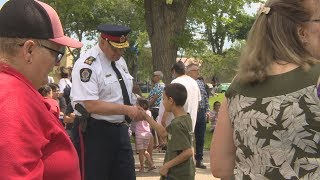 Regina Police Chief Evan Bray speaks about Tamra Keepness at annual barbecue