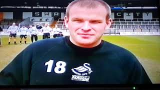 Swansea City soccer am cross bar challenge at the vetch field 03/04 season.