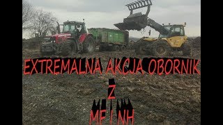 Extremalne rozrzucanie obornika 2018  z massey ferguson 7480 i new holland lm 410