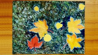 Autumn Leaves on Water Acrylic Painting | Acrylic painting tutorial | J ART GALLERY