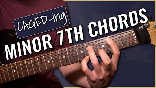 CAGED system minor 7 chords - 5+ ways to play minor 7 barre chords