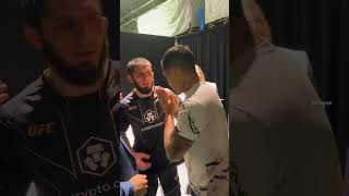 Charles oliveira meets Islam makhachev after the fight