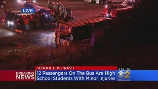School Bus Rolls Over On I-294 After Single-Vehicle Crash