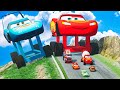 Big & Small King Dinoco Long vs Big & Small Lightning Mcqueen Long vs DOWN OF DEATH in BeamNG.drive