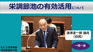 【逢澤圭一郎議員（自民）】栄調節池の有効活用について