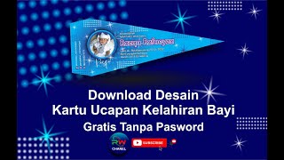 Download Desain Kartu Ucapan Kelahiran Bayi CDR !model Bendera ! FILE GRATIS CDR