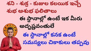 |శని శుక్ర కుజ కలయికఇచ్చేశుభఅశుభఫలితాలు|ఏస్థానాల్లోఉంటేఎటువంటిఫలితాలు ఇస్తారు|shenishukrakujaconjun|