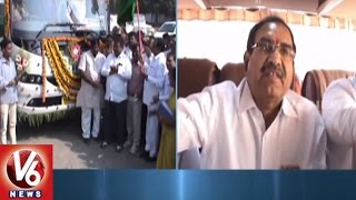 TSRTC Chairman Somarapu Satyanarayana Inaugurates Godavarikhani-Bangalore Bus Service | V6News