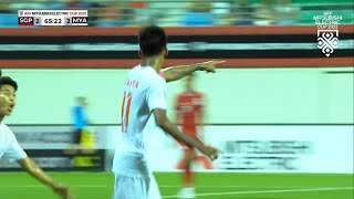 Maung Maung Lwin with a first time volley!