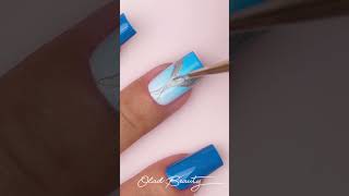 How to do blue ombre nails 💅💕#nailart2025 #nails #nailsart #shorts