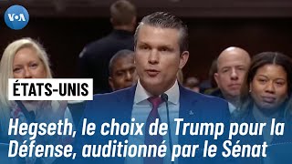 Pete Hegseth, le choix de Trump pour diriger le département de la défense, face aux sénateurs