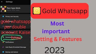 Gold whatsapp top 2 setting / features #whatsaptricks     #aqibabbasi  1/2 features