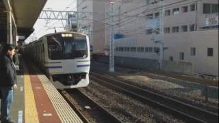 総武線E217系通勤快速逗子行き　新小岩駅通過