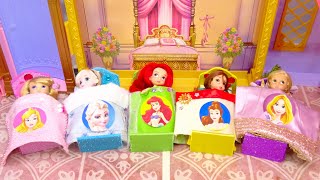 DIY Princess Miniature Bedroom Elsa Ariel Rapunzel ~ Barbie Hack Miniature Dollhouse Craft