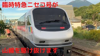 臨時特急ニセコ号札幌行きの長万部駅到着シーン（引退間近のキハ183系ノースレインボーエクスプレス）