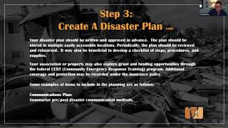 Hurricane Preparation Webinar - Section 3 - Create a Disaster Plan