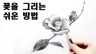 초보자를 위한 연필소묘 꽃 그리기 수업 / 연필소묘, 기초소묘 Draw flowers with a pencil