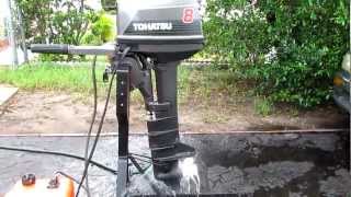 8hp Tohatsu longshaft tiller outboard motor with electric start