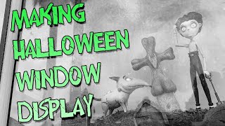 Making Halloween Window Diorama Display - Based on Frankenweenie