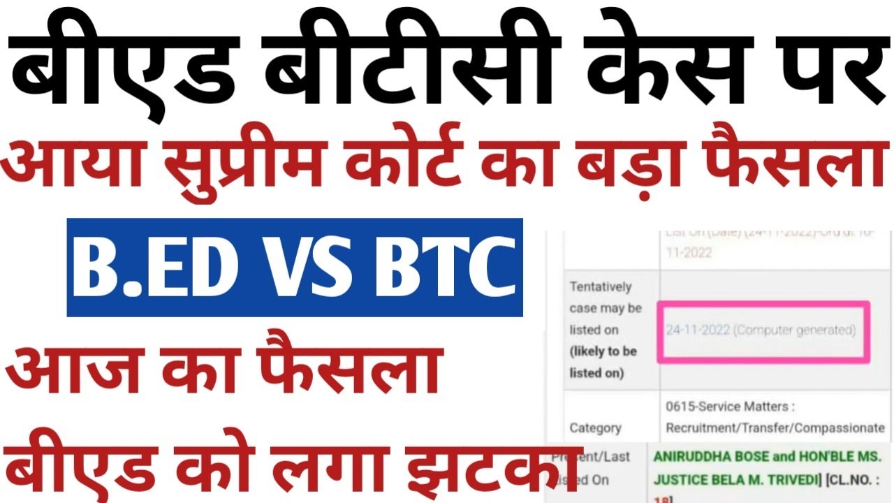 B.ed Btc Latest News Today | B.ed Vs Btc Supreme Court Today News | Bed ...