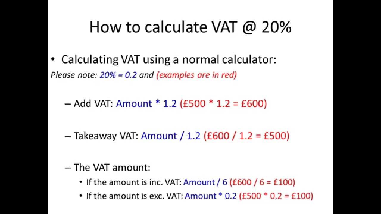 How To Calculate Vat From Gross Amount In Excel Info Loans