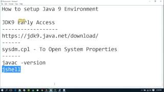 How to setup Java 9 Environment in Windows