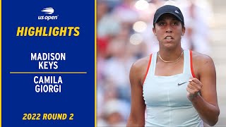 Madison Keys vs. Camila Giorgi Highlights | 2022 US Open Round 2