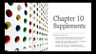 Chapter 10 - Supplements | NASM CPT