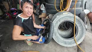 Changing tires as a preparation of Cebu Conqueror Ultra endurance challenge.