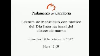 Lectura de manifiesto con motivo del Día Internacional del cáncer de mama. 19 de octubre de 2022