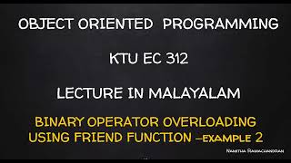 BINARY OPERATOR OBERLOADING USING FRIEND FUNCTION -Example 2