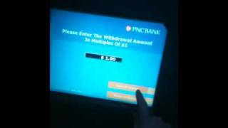 Withdrawing $1 at PNC bank ATM in Wasington DC