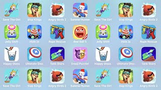 Save The Girl, Slap Kings, Angry Birds 2, Summer Runner, Jelly Shift, Hole.io, Rope Rescue, Red Ball