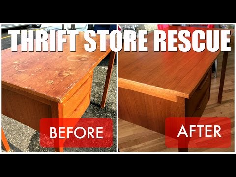 Thrift Store Rescue / Teak Desk Refinish Thrift Store Rescue / Teak Desk Refinish