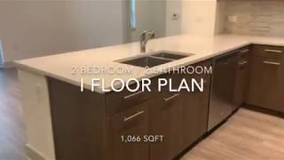 I Floorplan, 2 bd / 2 ba