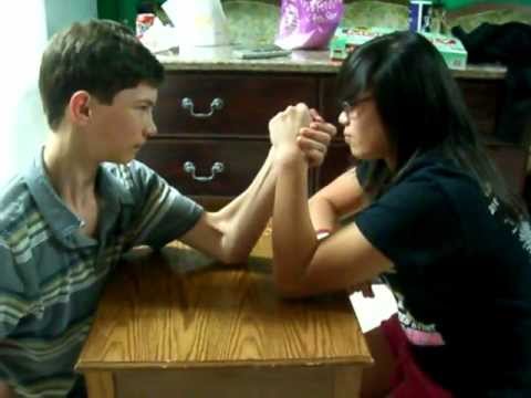 Girl Beats Boy In Arm Wrestling Super Funny Hilarious!!!! - YouTube