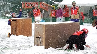 大雪でたどりつけない選手も　スポーツ雪合戦楽しむ　四国大会