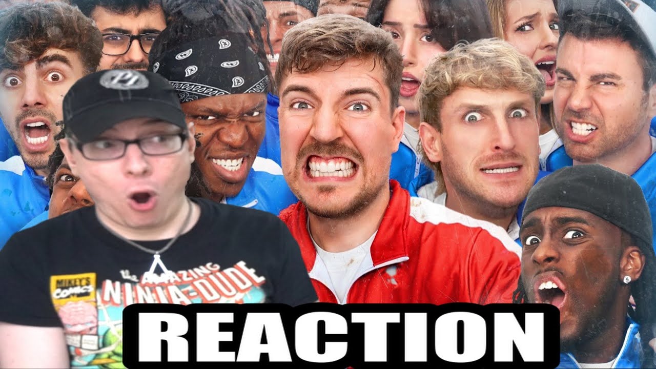 50 Youtubers Fight For 1 000 000 Mrbeast Reaction Youtube