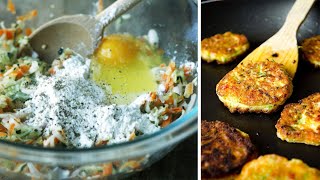 Délicieuses Galettes de légumes râpés pour un dîner facile et rapide