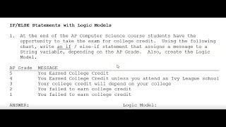 JAVA - Lesson #44 - Logic Model Practice Quiz