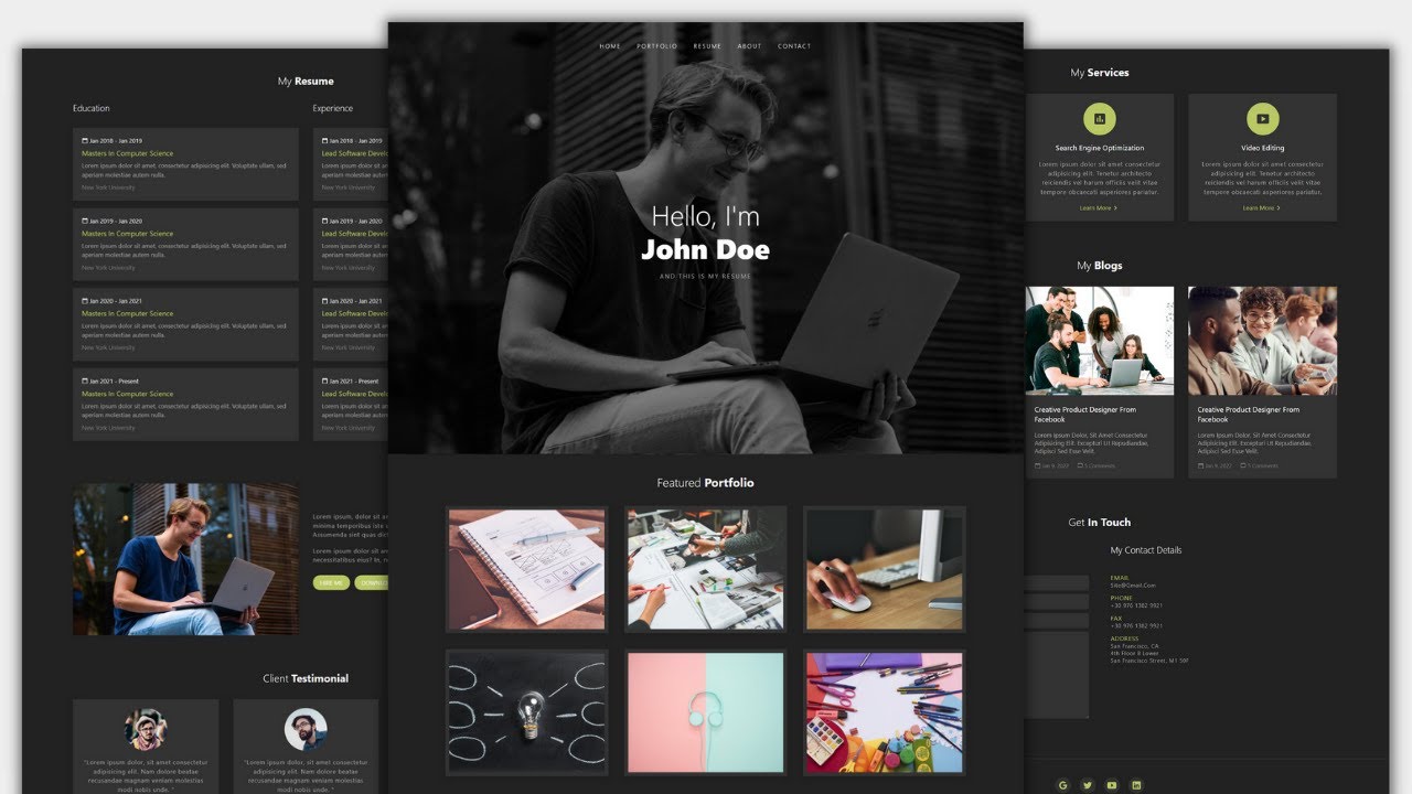 How To Create Responsive Personal Portfolio Website Using HTML / CSS ...