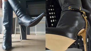 BATA COMFORTABLE HIGH HEEL LEATHER OVER KNEE BOOTS DESIGN AND FOOTWEAR COLLECTION