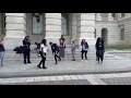 viral moment aoc and cori bush dance outside capitol during eviction moratorium protest